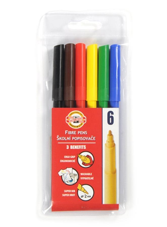 6 COLORS KOH-I-NOOR 7710/2F PENS